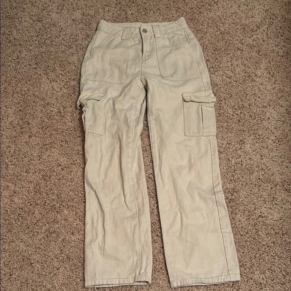 Cream Cargo Pants